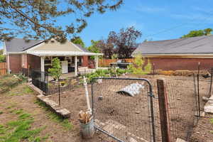 Fenced chicken yard
