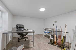 View of carpeted office space