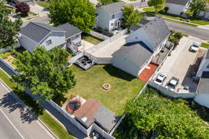 Aerial perspective of suburban area