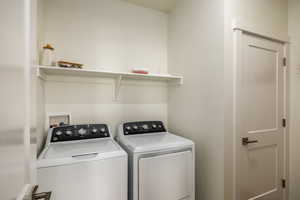 Clothes washing area with independent washer and dryer and laundry area