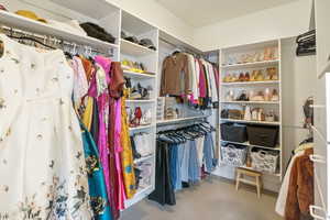View of walk in closet