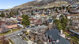 Bird's eye view with a mountain view and a residential view