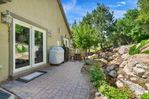 View of patio / terrace with area for grilling and outdoor dining space