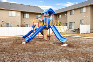 Communal playground with fence