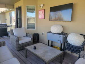 Deck with area for grilling