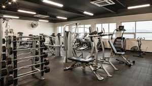 Gym with baseboards
