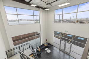 Interior space featuring finished concrete flooring
