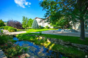 Surrounding community with a yard