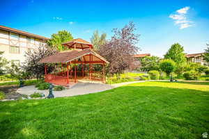 View of yard with a gazebo