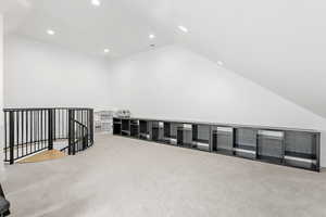 Upstairs at the top of the spiral staircase