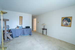 Interior space featuring carpet floors