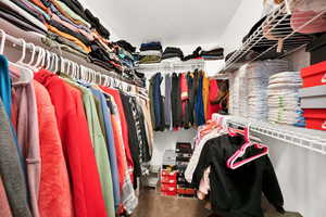View of walk in closet