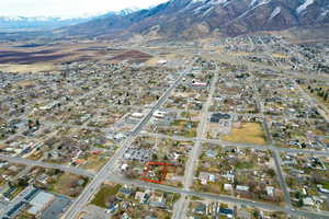 Bird's eye view featuring a mountain view