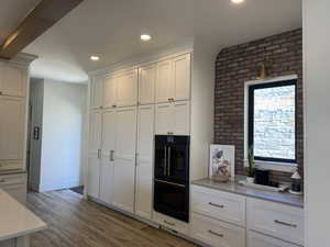 Built-in fridge and double stove
