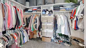 Spacious closet featuring carpet floors