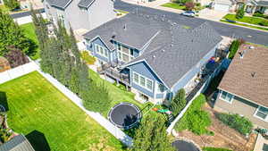Birds eye view of property with a residential view