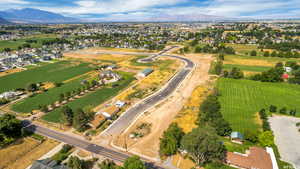 Drone / aerial view featuring a mountain view and a rural view