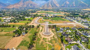 Aerial view featuring a residential view and a mountain view