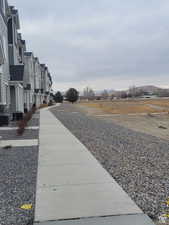 View of street featuring a residential view and a mountain view
