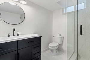Bath next to 2 bedrooms in basement