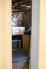 Interior space with concrete flooring
