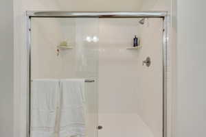 Bathroom with a stall shower