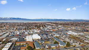 Drone / aerial view with a mountain view