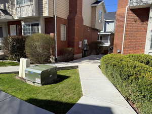 View of home's exterior featuring brick siding