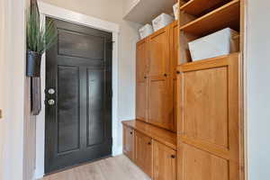 Interior space featuring light wood-style flooring
