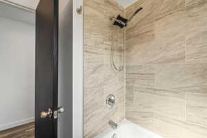 Bathroom with washtub / shower combination