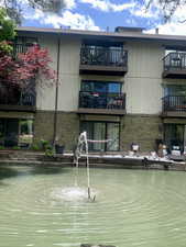 View of building exterior with a water view