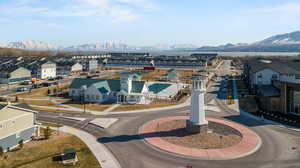 Bird's eye view with a mountain view and a residential view