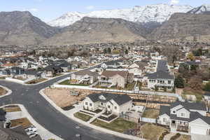 Drone / aerial view featuring  mountain views