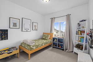 2nd bedroom (main level) with vaulted ceilings