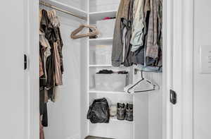 View of walk in closet