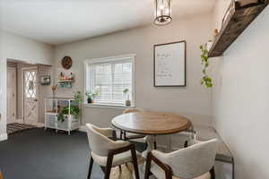 Dining space with baseboards