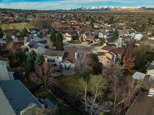 Aerial view with a residential view and a mountain view