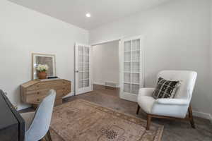 Office space with french doors