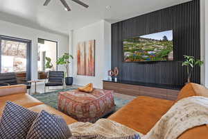 Living room with ceiling fan