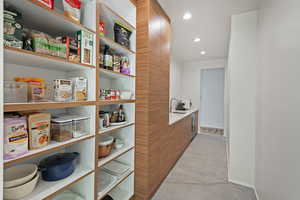 Storage area with a sink