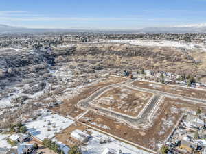 Drone / aerial view with a mountain view