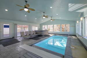Pool featuring ceiling fan