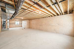 Basement with heating unit