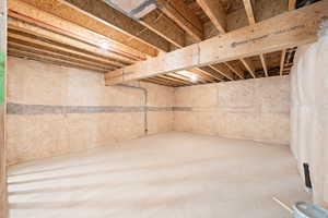 View of unfinished below grade area