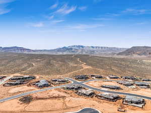 Drone / aerial view with a mountain view