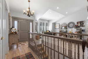Front entry looking into spacious dining/family room area to the right