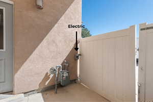 Separate electric meter for garage building (which includes the pool)