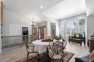 Dining and front entrance area. First bedroom (or office) is to the left of the front door