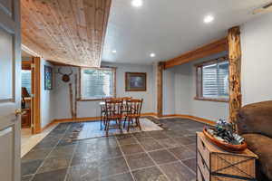 Recreation room area with semi-formal dining space