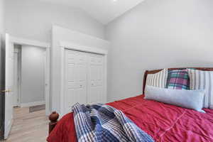 Bedroom #3 closet and doorway leading to hall